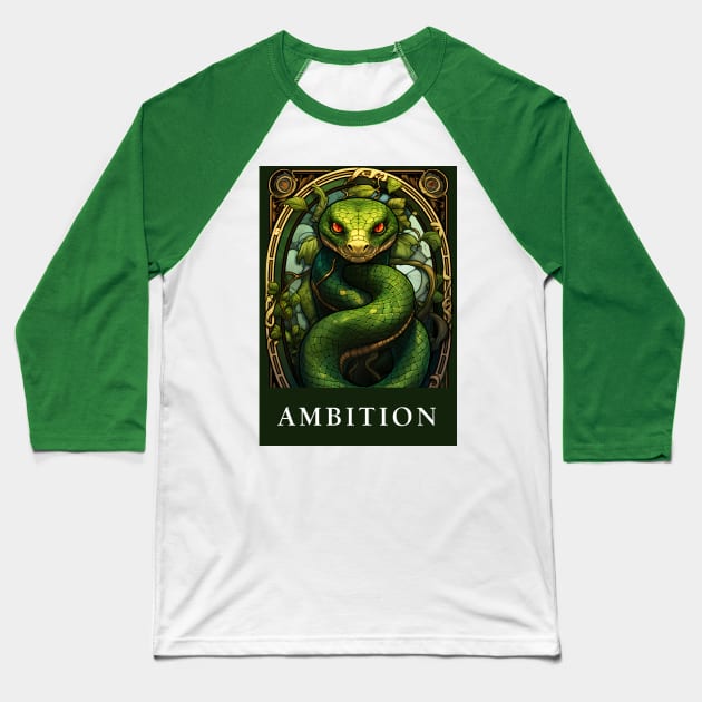 Enchanting Ambitions: Serpent House Pride Art Baseball T-Shirt by MaxDeSanje 